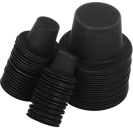 SOIMISS 60 Stück Mini Weihnachtsmützen Schwarz PVC Miniatur Hüte für Puppen Schneemann Dekoration DIY Basteln Party Zubehör Langlebig