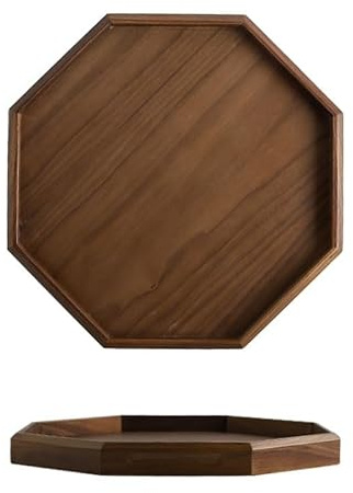 dvegGEE Esthétique de décoration intérieure, à bijoux en noyer, plateau à thé, restaurant, salon, plateau en bois massif