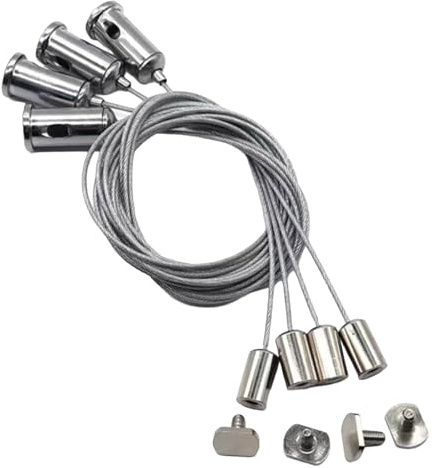 Pack of 4 Multipurpose Ceiling Hanging Wire Set for LED Light and Photo Frame Adjustable Length Designs Adjustable Rope Suspension