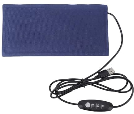 Pssopp Almohadilla de Calefacción de Reptiles Pequeños, Alfombra de Terrario Portátil Suave con Alimentación USB con Regulación de la Temperatura para Cajas de Reproducción de Pet