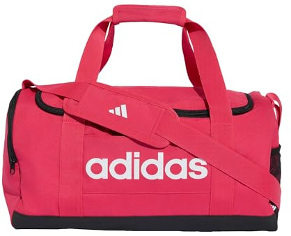 adidas Unisex Essentials Linear Duffel Bag Duffel_Bag, Power pink/White, S