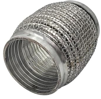 Auto Auspuff Endrohr ID 45 Mm Länge 100/150/200 Edelstahl 304 Rohre Auspuffbalg-Rohrkupplung Mit Flexiblem Mesh-Interlock-Faltenbalg Auspuffblende(45mm-100mm)