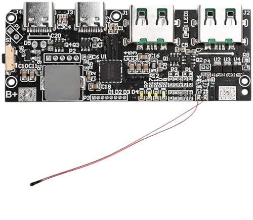 22,5 W kraftbankmoderkort med snabbladdningsfunktion och digital display, gör-det-själv för externa batterier, för 3,65 V och 4,2 V celler, PCB kretskort för mobila strömförsörjningsprojekt (D)