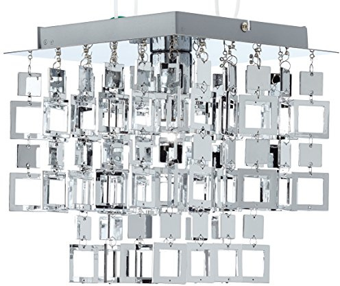 Reality Leuchten Deckenleuchte Deckenlampe, Acrylbehang in chrom, excl 1 x E27 maximum 60 W, 24 x 24 x 26 cm, (LxBxH) R61441106