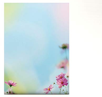 Motivpapier COSMEA | 50 Blatt DIN A4 | 90g/qm | Briefpapier Blumen Natur | private und geschäftlich | ink/laser/copy/hand