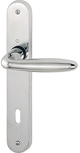 HOPPE 2x Drückergarnitur VERONA - auf Langschild WC Entfernung 90mm, für Türstärke 39-43mm, Messing poliert, Doppelpack