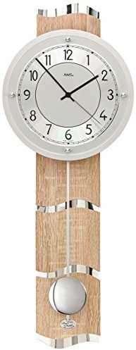 AMS F5214 Funk Pendeluhr, Holz, Mehrfarbig, 80 x 35 x 20 cm