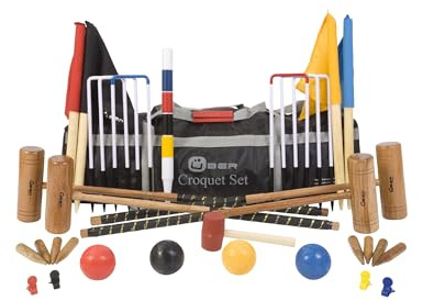 Uber Games Extrem hochwertiges Pro Croquet/Krocket Set fur
