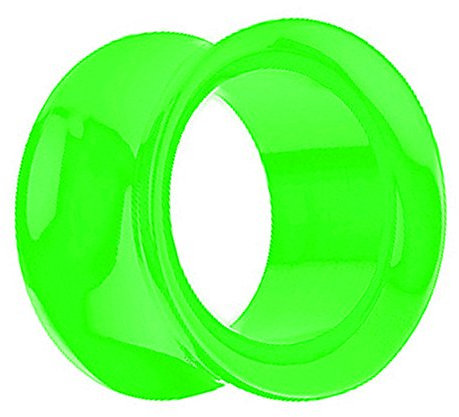 Piersando Piercing Flesh Tunnel Ohr Plug Schraub Double Flared Kunststoff Ohrpiercing Schmuck Schraubverschluss 5mm Grün
