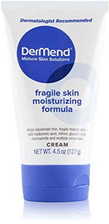 Dermend Specialized Fragile Skin Moisturizing Cream: Formula to Restore & Rejuvenate - Daily Anti Wrinkle Cream for Firming & Strengthening Thin, Aging Skin - 4.5 Oz Tube