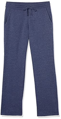 Amazon Essentials Pantaloni Tuta Da Donna A Gamba Dritta Con Coulisse, In Pile (Disponibili In Taglie Forti) Donna, Blu Marino Puntinato, XXL