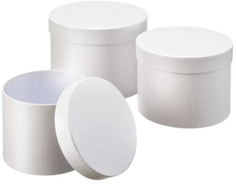 OASIS Symphony Lined Florist Hat Boxes - Set of 3 - Pearly White Finish