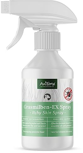 AniForte Grasmilben-EX Spray 250ml - Grasmilbenspray für Hunde, effektive & langzeitige Abwehr gegen Grasmilben & Parasiten, beruhigt gereizte Haut & lindert Juckreiz