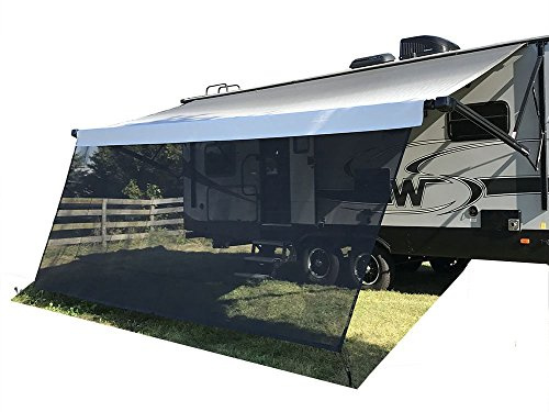 Tentproinc RV Awning Sunshade Screen 8'X17'3''- Black Mesh Sun Shade Block Patio Front Sun Light Motorhome Camping Trailer UV Sunblocker Canopy Sunscreen-3 Year Lasting