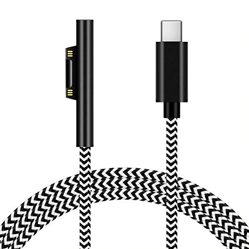 Sisyphy Surface USB C Ladekabel, 1.8M Nylon Geflochtene, 45W 15V3A USBC-Ladegerät PD-Netzteil erforderlich, kompatibel mit Microsoft Surface Pro7 Go2 Pro6 5/4/3 Surface Laptop1 / 2/3