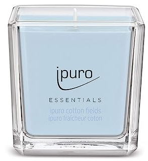 ipuro - Vela aromática decorativa ipuro cotton fields - Velas aromáticas minimalistas y puristas en vaso - Velas aromáticas intensas con notas de vainilla en polvo - Vela elegante de 125 g