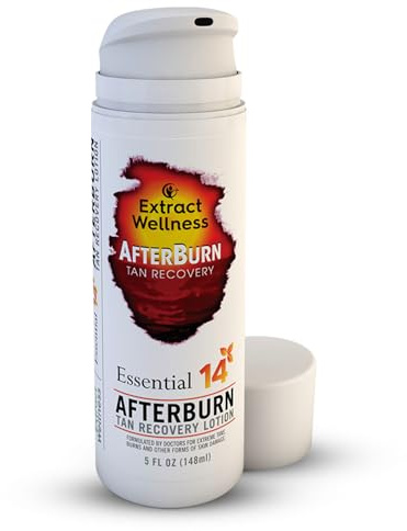 All-in-One AfterBurn Tan Recovery Lotion – Doctor-Formulated Aftersun Lotion w/ Natural Ingredients & 14 Essential Oils for All Ages – After Sun Care Lotion for Deep Hydration & Peeling Minimization
