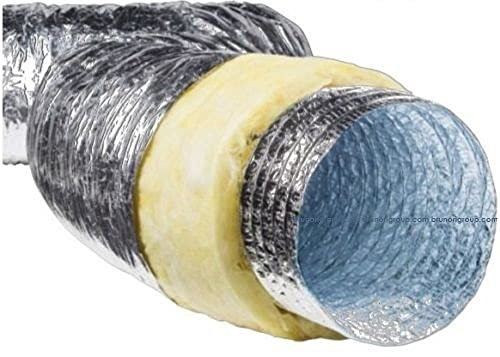 Tubo Flessibile alluminio isolato lana di vetro ecologica classe 1-0 VMC 10 metri DN 80
