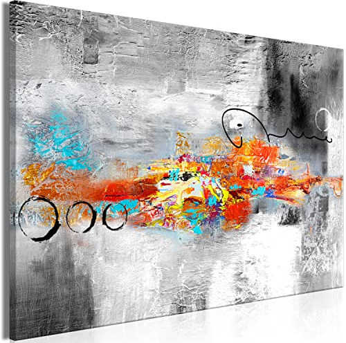 murando - Akustikbild Abstrakt 120x80 cm 1 tlg Bilder Akustikschaum Schallschutz Kunst Akustikpaneele Wandpaneele Schalldämmung Schallabsorber Struktur Textur Silber wie gemalt - a-A-0884-b-a