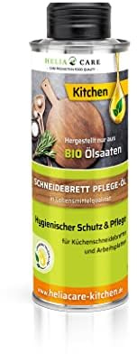 HeliaCARE Schneidebrett Öl - BIO Holzöl - Bienenwachs Holzpflege aus Deutschland - Holzöl für Schneidebretter - Farb- und geruchlose Holzpolitur (250ml)