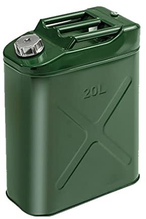 BHBXZZDB Bidon Gasolina, Bidón para carburante/Garrafa Metal Gasolina/Diesel, Bote de Metal de con 3 Asas, Salidas de Aire – Color Verde – Transporte eficiente de Combustible