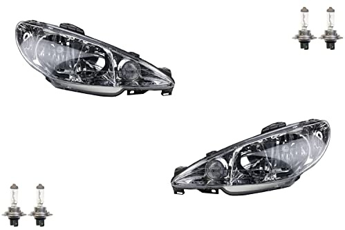 Johns, Scheinwerfer Halogen passend für Peugeot 206 CC 98-w mit H7 H7 Satz Links Rechts