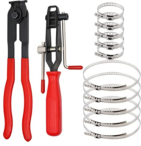 MUALROUS 12Pcs Kit de Pinces De Serrage De Soufflet De Joint Cv, Pince De Soufflet De Joint Cv Kit d’Outils De Cerclage De Voiture, Pince d’Essieu De Tuyau Automobile Pour La Plupart Des Voitures