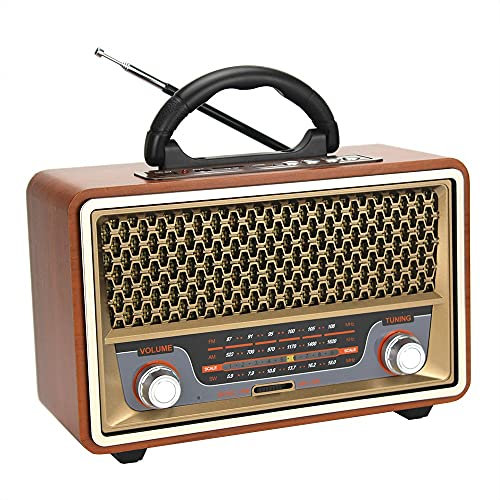 Radio Stéréo de Style Vintage FM/AM/SW Radio, Armoire en Bois, Bluetooth, avec télécommande, Auberge pour téléphone Intelligent/Tablette / MP3 Joueur, Secteur ou Batterie