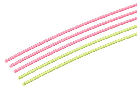 sourcing map Fibra Óptica Varillas PMMA 0,5mm x 20cm para Vista Filamento Rojo, Verde, 1 Juego Paquete de 5