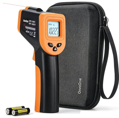 OnniOne Infrared Thermometer for Cooking, Laser Thermometer Gun for Blackstone Pizza Oven, -58℉~932℉ Non Contact Temperature Gun with Carrying Storage Case, LCD Backlit (NOT for Human)