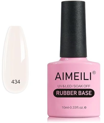 AIMEILI Rubber Base Gel Soak Off UV LED Rubber Base Coat Nägel Unterlack Gel Nagellack Maniküre 10ml (434)