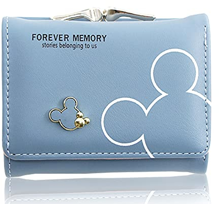 Spldsun Kleines Portemonnaie, Geldbörse Slim mit Münzfach, Geldbörse mit Kartenfächern, Aufbewahren und Schützen von Ausweisen, Kreditkarten, Geld, Fotos (Blau)