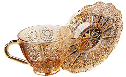 Zerodeko 1 Set Tazza Da Caffè in Tazza Da Tè D'epoca Tazzine Da Caffè a Fiori Tazze Da Tè e Piattini Tazzine e Piattini Per Espresso Abito Tazza Per La Colazione Bicchiere Piattino