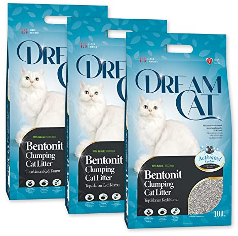CatAmore DreamCat Katzenstreu Klumpstreu mit Aktivkohle Kohlenstoff Carbon staubarm 3 x 8,5kg (30Liter)