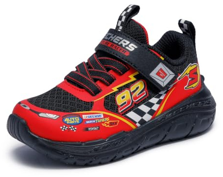 Skechers Kids Skech Tracks Sneaker, Black/Red, 10 Toddler