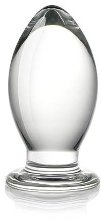 SXOVO Glass Butt Plug, Plug Anal Transparente Plug Anal Cristal Consolador Anal Clásico Juguetes Anales Juguetes Sexuales para Hombres y Mujeres, Parejas Adultas, Principiantes (S)