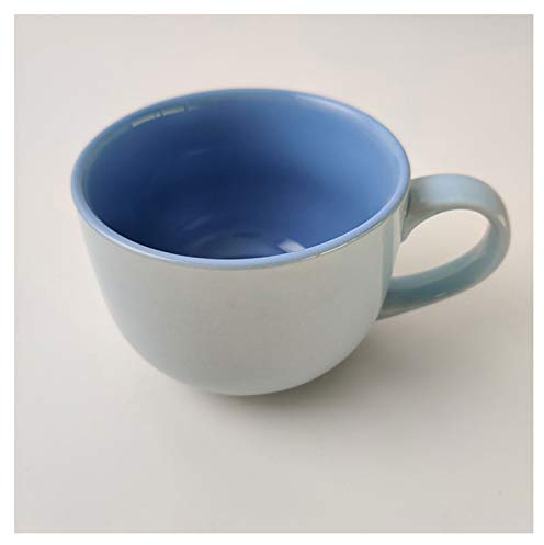 ESOUY Taza de cerámica taza grande personalizada para barriga, taza de desayuno creativa taza para bebidas calientes de cerámica de color puro regalo para empleados o familia taza de té de 350 ml