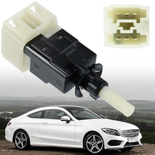 Broaug 6-Pin Brake Light Switch Compatible with Mercedes-Benz C-Class, E-Class, G-Class, ML, SLK (1998-2011) - Replaces 0015456409, 0015453109, SLS-384