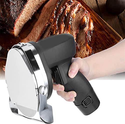 MLUENF Trancheuse à Couteau à Kebab, Gyroscope électrique, Machine de Coupe de Viande en tranches Commerciale en Acier Inoxydable 304, épaisseur réglable 0-8 mm, Noir sans Fil