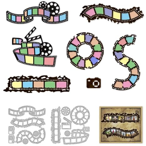 DELORIGIN Filmstreifen Rollen Stanzformen Stanzschablonen Neuheiten 2025 Kartenherstellung Stanzformen Aus Karbonstahl Schablonen Scrapbooking Prägeformen Für DIY Bastelpapier Album Dekor Einladungen