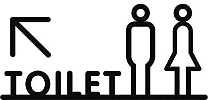 Toilettenschild für Männer und Frauen, für Badezimmer, Schrank, Toilette, Toilettenraumschild, Acryl-Toilettenschild, selbstklebend, für Hotel, Einkaufszentrum, Restaurant, Zuhause, 23,5 cm (Größe: M