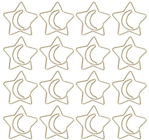 SHINEOFI 60stücke Sternförmige Büroklammern Praktische Und Dekorative Papierclips Für Dokumente Memos Und Goldene Papierklammern Für Büro Und Zuhause