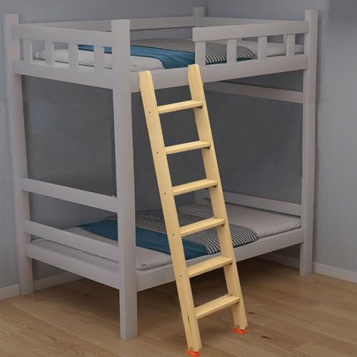 Wooden Ladder For Bunk Bed, 5ft/ 6ft Rv Camper Travel Trailer Top Climb Ladder for High Beds, Safety Attic Steps Ladder for Apartments, Bedrooms(175cm(68 7/8))