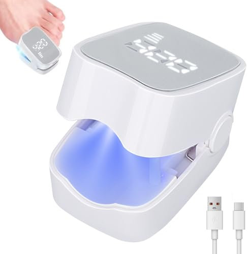 Upgrade Nail Fungus Laser Device - Portable Fast-acting Anti Fungal Nail Treatment with Time Display for Toenail Fungus Treatment 950nm Infrared Light 500nm Blue Light