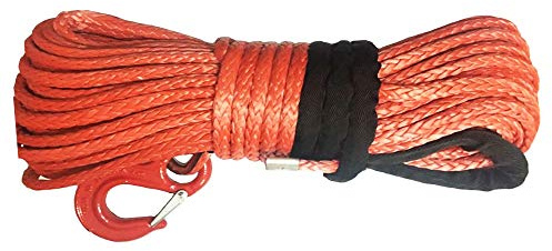 Cuerda sintética para cabrestante Cuerda de cabrestones de 14 mm x 50 metros for ATV/UTV Electric Winch 4x4 off Accessories Protección contra deshilachado(Oranje)