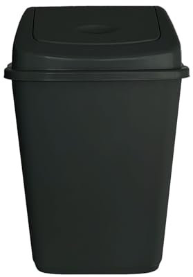 VTL® 60 Litre Black Plastic Swing Bin Durable For Kitchen And Home Waste