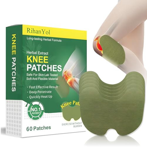 RihanYol 60Pcs Herbal Knee Patch - Fast Acting Relief for Knee, Joint & Muscle Discomfort, Natural Herbal Therapy, Warming Herbal Plaster Pain Patches