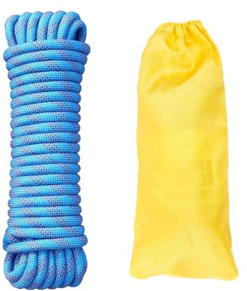 AOIQTTJNB Kletterseil 10mm Statisches Nylon Seil 50m für Höhenrettung | Bergsteigen, Bootstauwerk, Ankertauwerk & Hebezeug Hohe Tragfähigkeit & Abriebfestigkeit, blau