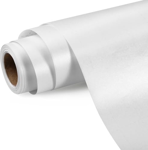 JIANTA Weiß Geschenkpapier Rolle, Geschenkpapier Hochzeit edel | 43cm x 10m Solid Farbe für Geburtstag, Abschiedsgeschenk, Party Geschenk Dekorationen