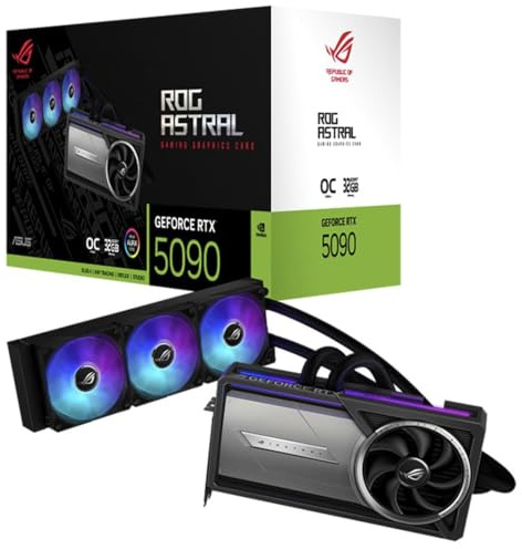 ASUS GeForce RTX 5090 Astral LC Overclocked Liquid Cooled 32GB GDDR7 PCIe 5.0 Graphics Card, 7680 x 4320 Maximum Resolution, Full Height, Triple Slot